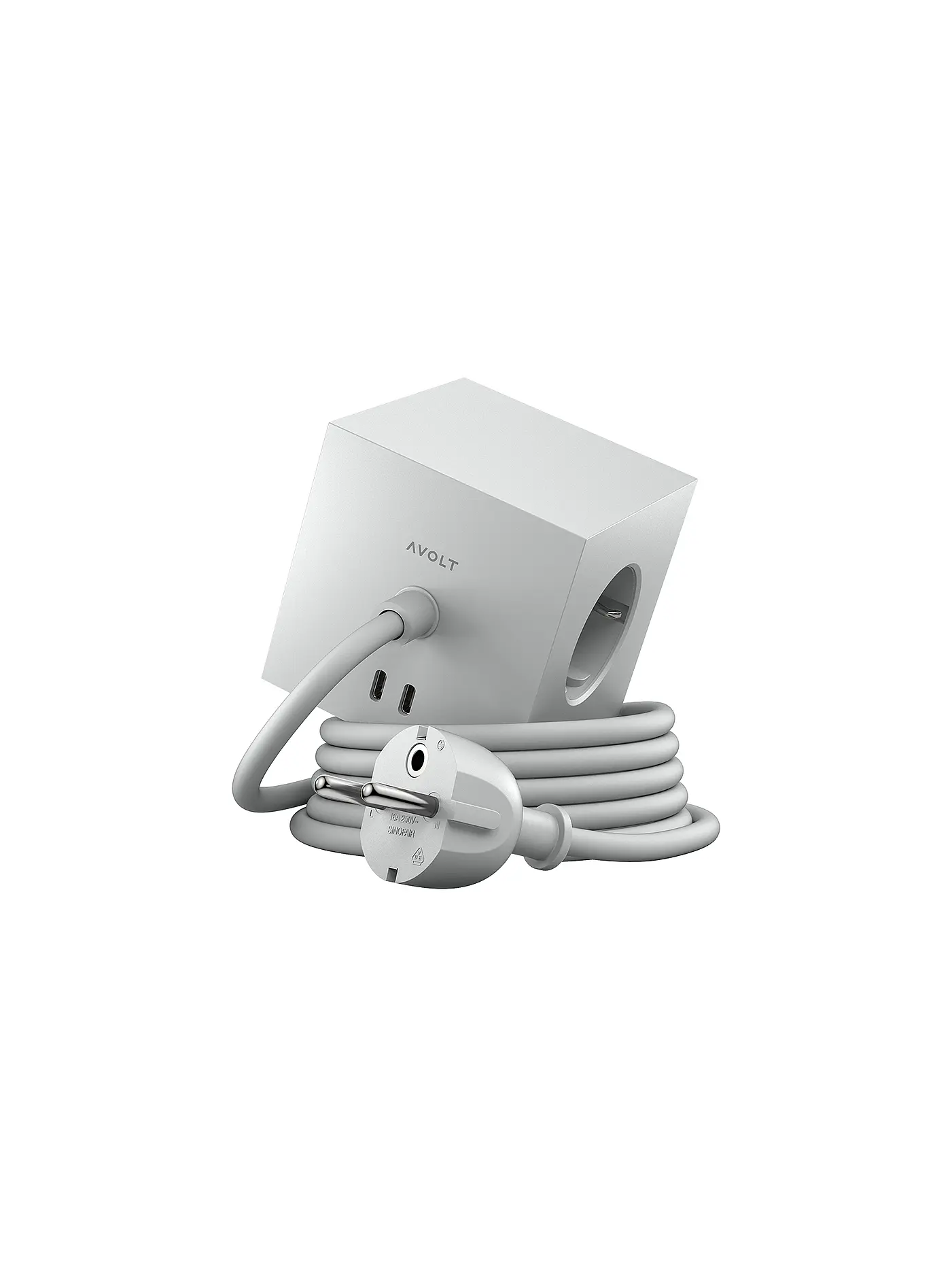 AVOLT | Mehrfachsteckdose Square 1 F 1.8MT Gotland Grey | 